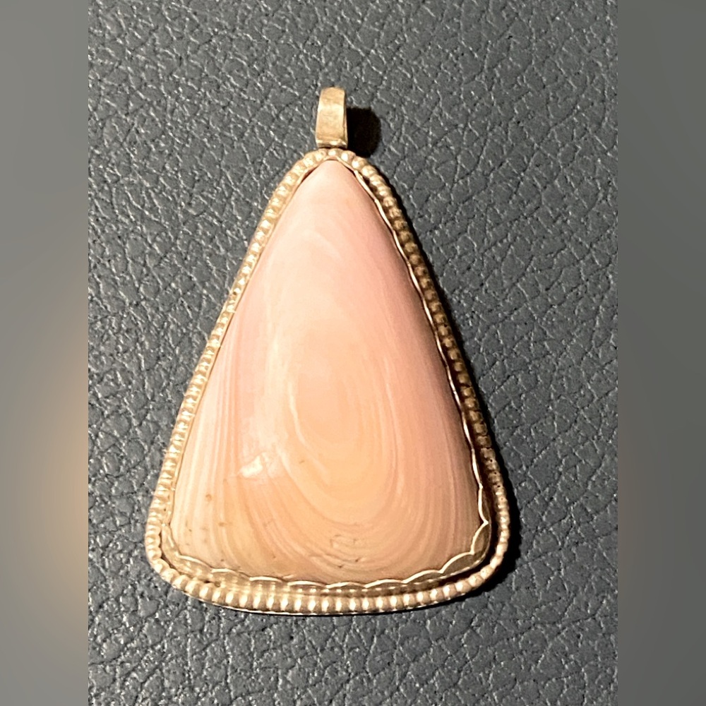 Antique Pink Coral Sterling Charm Large